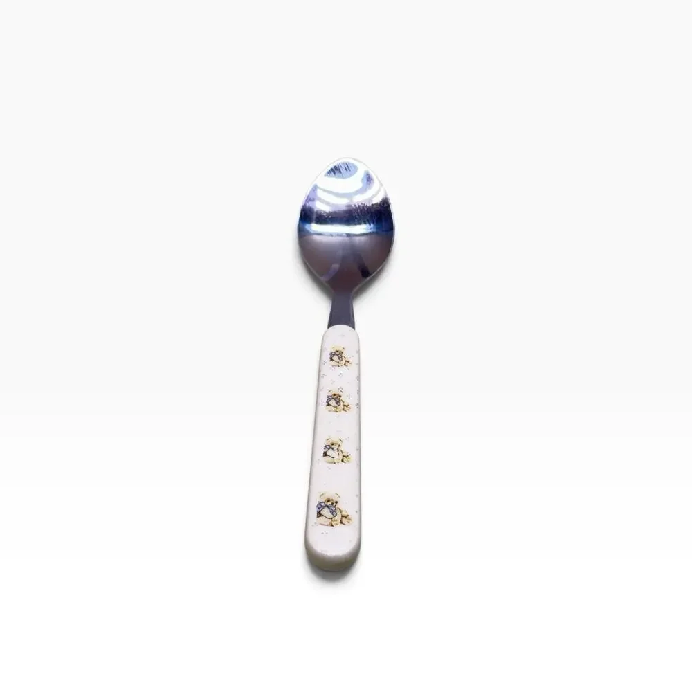 Tienshan Country Bear Stainless Plastic Handle Silverware 7.25in Soup Spoon